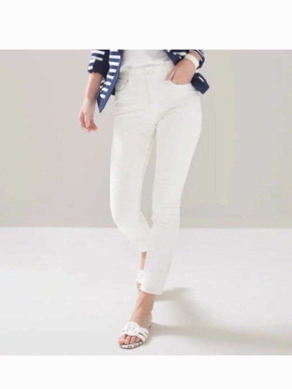 WHBM High-Rise Sculpt Ankle Tummy Smoothing White Skinny Jeans Size 14